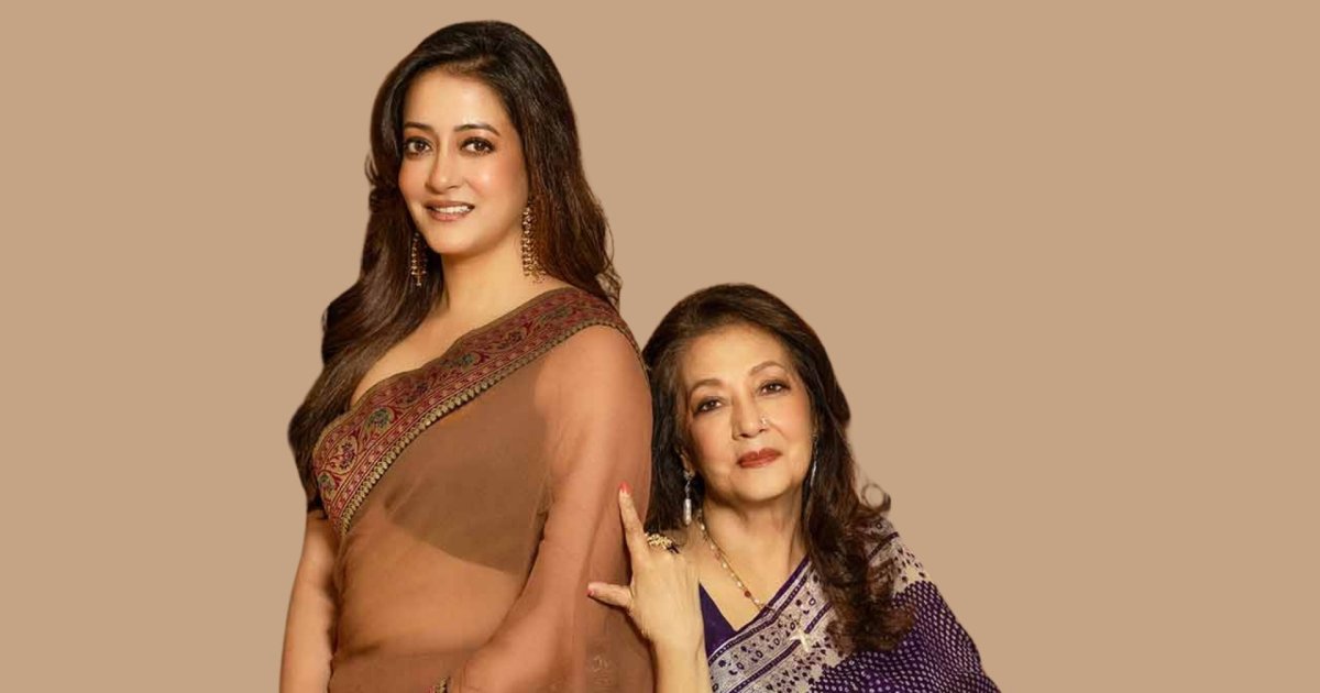 মায়ের শিফন শাড়িতে মুনমুন, দিদিমার দুলে রাইমা; সুচিত্রা সেনের স্মৃতিতে ফিরলেন তারা