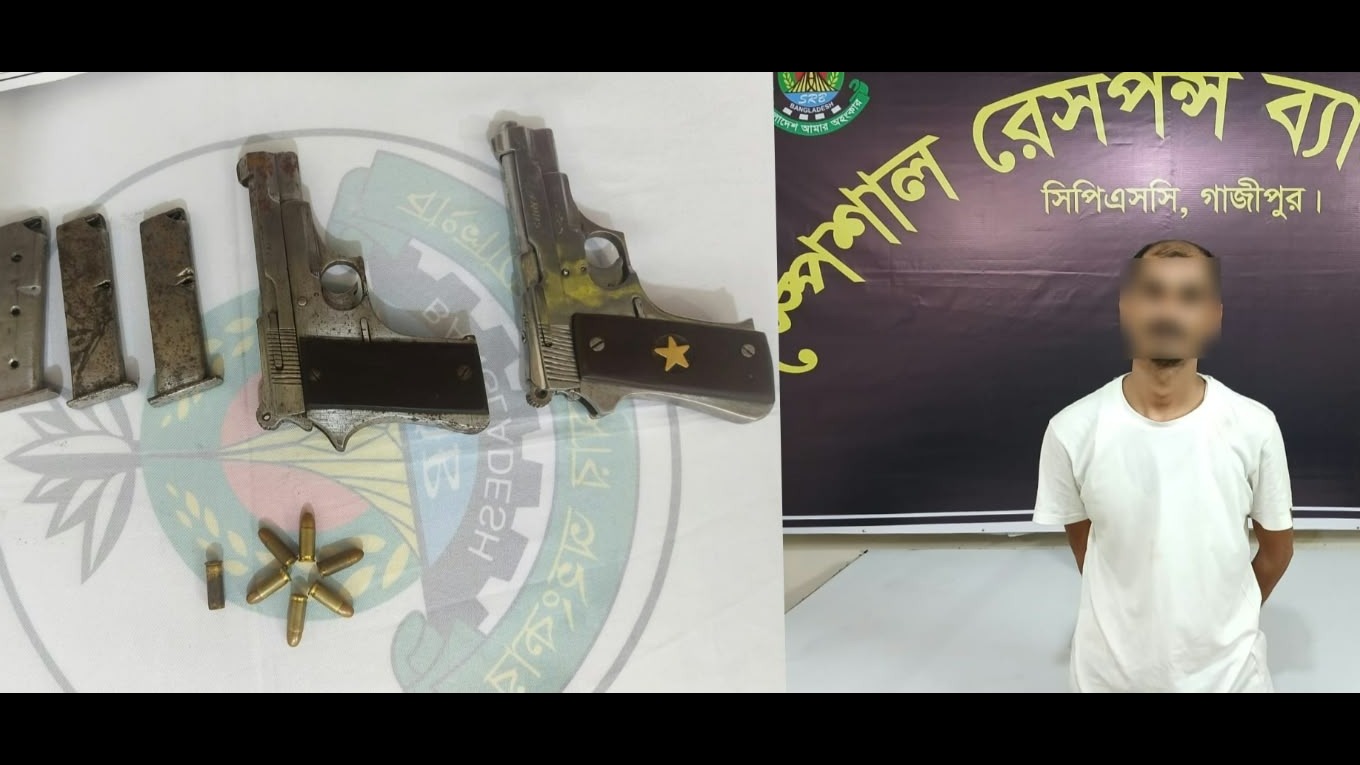 রাসেল রানার শয়নকক্ষে উদ্ধার হলো দুটি বিদেশি পিস্তল, হত্যার হুমকি দেওয়ার অভিযোগ